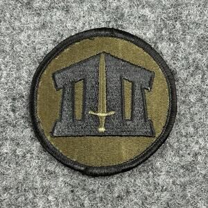 US Army Military Patch Army ROTC School Senior Black Border Subdued Variant Vtg